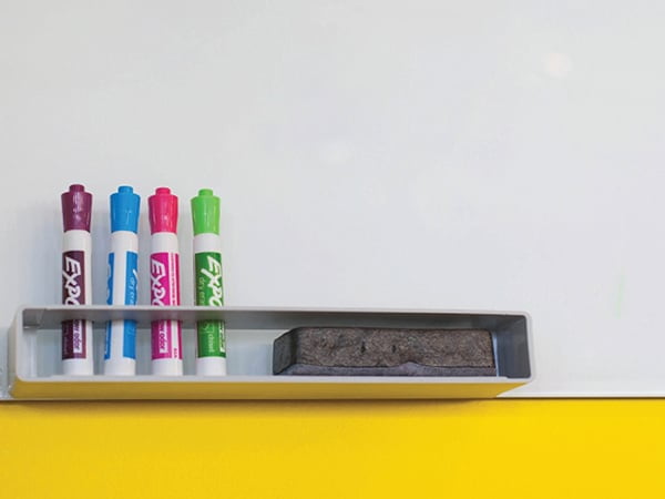 whiteboard markers, eraser, and a whiteboard